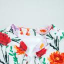  Floral Print Ricrac Trim Puff Sleeve Mini Dress | S-XL
