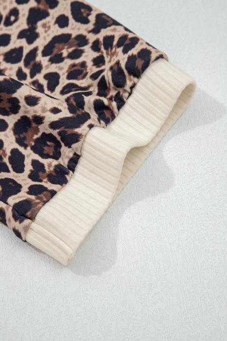 Ribbed Leopard Patchwork Button Shirt | S-XL