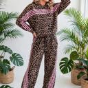  Striped Detail Leopard Matching Set | S-XL