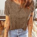  Leopard Print Crew Neck Tee | S-XL