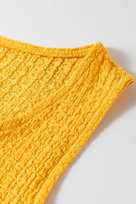 Crinkle Texture Tank Top and Pocketed Pants Set - S-XL