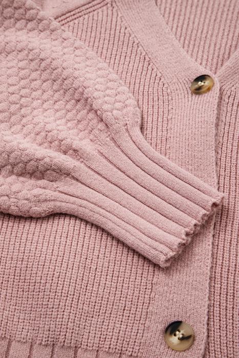 Celeste Texture Knit Button V Neck Cardigan | S-XL
