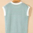  Elara Striped Ribbed Trim Loose Fit Knitted Vest | S-XL