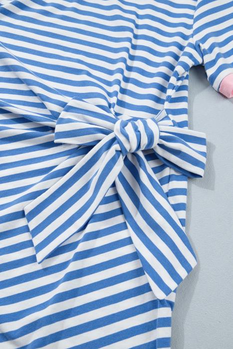 Nautical Stripe Tie Mini T-Shirt Dress | S-XL