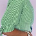  Striped Collared Split Neck Blouse | S-XL