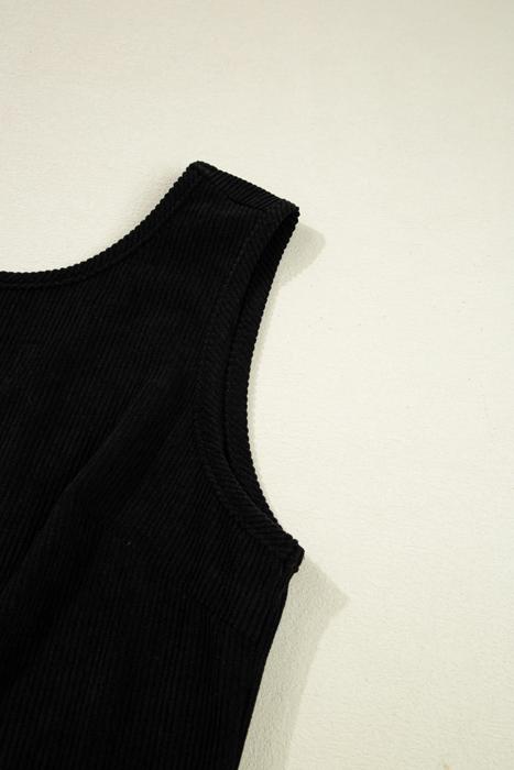 Corduroy Patched Pocket Mini Dress | S-XL