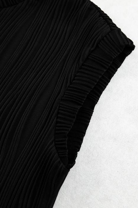 Wavy Texture Cap Sleeve Blouse | S-2XL | Free Shipping
