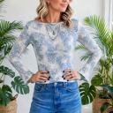  Leopard Print Long Sleeve Sheath Top | S-XL