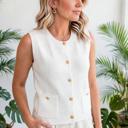  Solid Knit Sweater Vest with Front Pockets | S-XL
