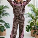  Striped Detail Leopard Matching Set | S-XL