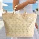  Glossy Floral Eyelet Waterproof Tote Bag