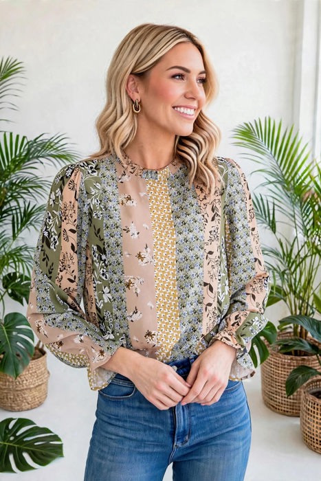 Cuff Long Sleeve Blouse