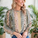  Cuff Long Sleeve Blouse