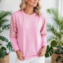  Sequin Round Neck Pullover Top | S-XL