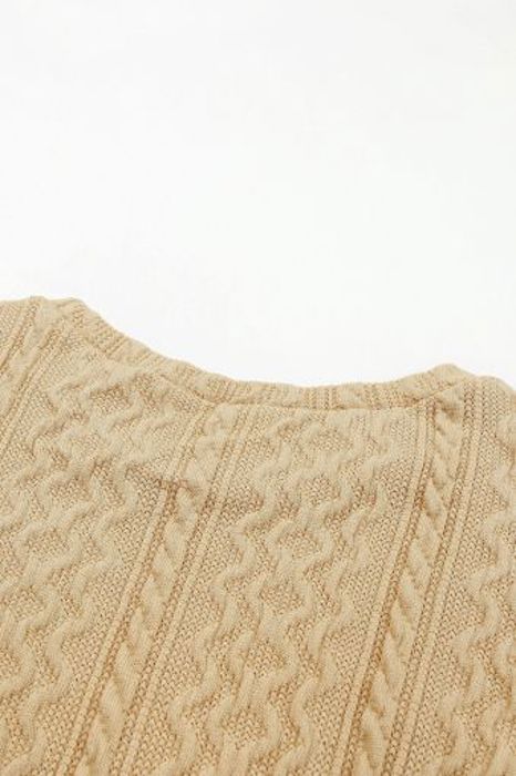 Textured Puffy Sleeve Knit Sweater
