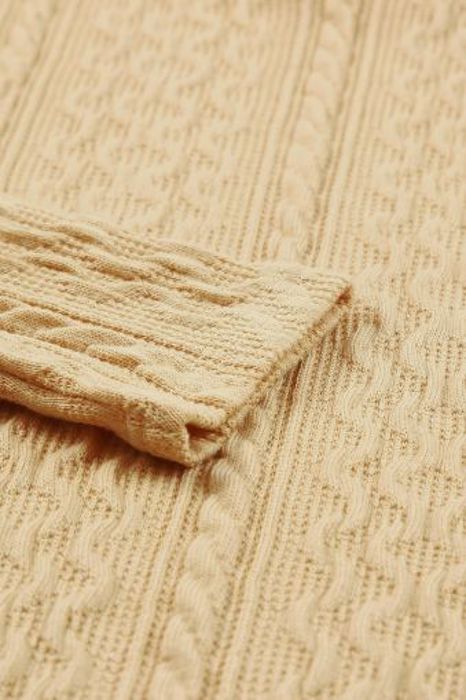 Textured Puffy Sleeve Knit Sweater