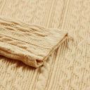  Textured Puffy Sleeve Knit Sweater