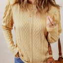  Textured Puffy Sleeve Knit Sweater