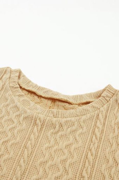 Textured Puffy Sleeve Knit Sweater