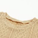  Textured Puffy Sleeve Knit Sweater