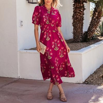 Floral Print V Neck Maxi Dress | S-XL