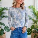  Leopard Print Long Sleeve Sheath Top | S-XL