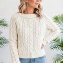  Cable Knit Drop Shoulder Sweater | S-XL
