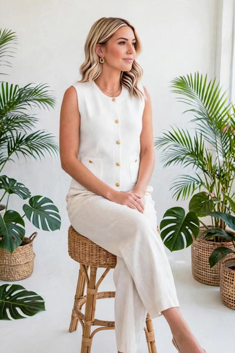 Solid Knit Sweater Vest with Front Pockets | S-XL
