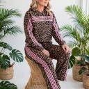  Striped Detail Leopard Matching Set | S-XL