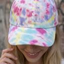 Pink Tie-Dye Cotton Baseball Cap | Free Shipping