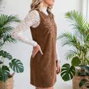  Geometric Stitch Corduroy Mini Dress | S-XL