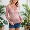 Vintage Floral Print Sheer Long Sleeve Top | S-XL