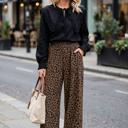 Leopard Print High-Waisted Corduroy Pants | S-XL