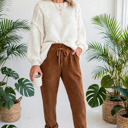  Cozy Season Babe Elastic Waist Corduroy Pants with Pockets | S-XL