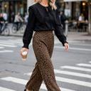  Leopard Print High-Waisted Corduroy Pants | S-XL