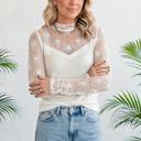  Floral Lace Mesh Long Sleeve Top | S-XL