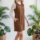  Geometric Stitch Corduroy Mini Dress | S-XL