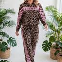  Striped Detail Leopard Matching Set | S-XL