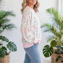 Floral Twist Trim Long Sleeve Top | S-XL