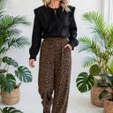 Leopard Print High-Waisted Corduroy Pants | S-XL