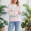  Floral Twist Trim Long Sleeve Top | S-XL