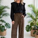  Leopard Print High-Waisted Corduroy Pants | S-XL