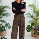 Leopard Print High-Waisted Corduroy Pants | S-XL