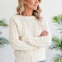  Cable Knit Drop Shoulder Sweater | S-XL