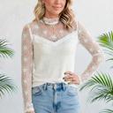  Floral Lace Mesh Long Sleeve Top | S-XL