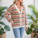 Dot Pattern Knit Button Front V Neck Cardigan | S-XL