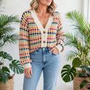  Dot Pattern Knit Button Front V Neck Cardigan | S-XL