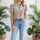  Pony Embroidered Western Yoke Blouse | S-XL