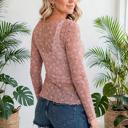  Vintage Floral Print Sheer Long Sleeve Top | S-XL