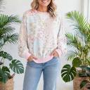  Floral Twist Trim Long Sleeve Top | S-XL